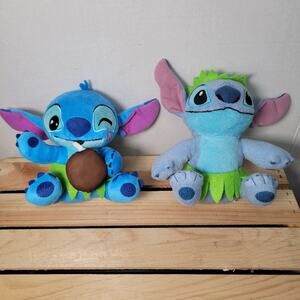 Set of 2 Stitch Plush w/ Grass Skirt